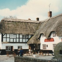 Beautiful thatched-roof pub. Avebury, England 1995